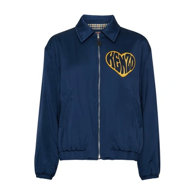 Shop Kenzo Hearts 'tour' Jacket In Midnight_blue