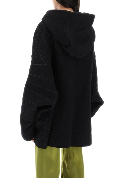 Shop Rick Owens 'peter' Coat With Radiance Embroidery