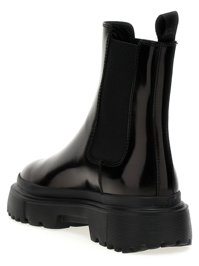 Shop Hogan Chelsea Leather Ankle Boots Boots, Ankle Boots Black
