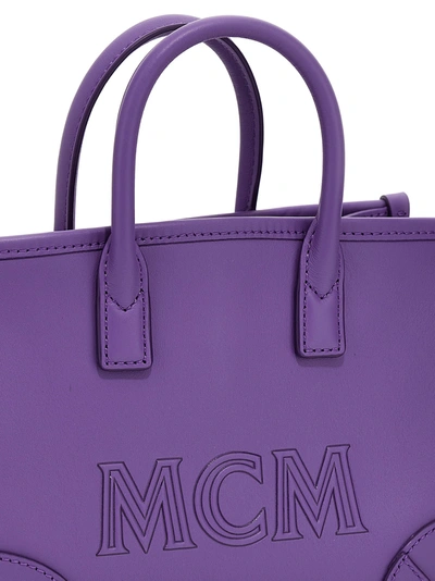 Shop Mcm Munchen Tote Bag Purple
