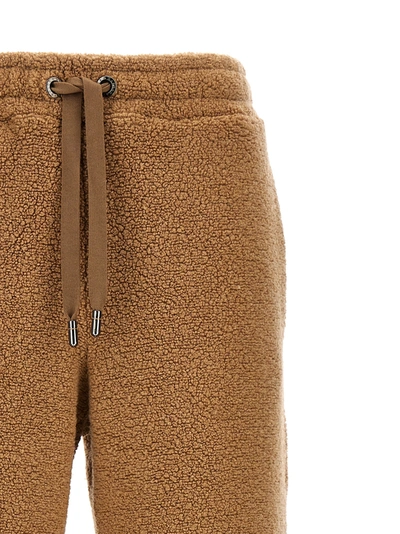 Shop Dolce & Gabbana Teddy Joggers Pants Beige
