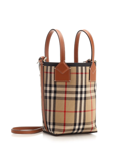Shop Burberry Compact Tote In Beige