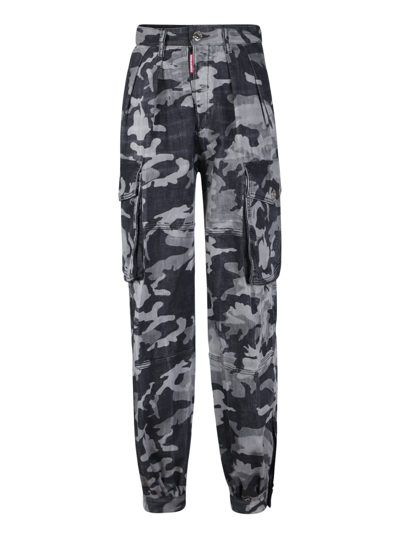 Shop Dsquared2 Camouflage-print Cargo Trousers In Black