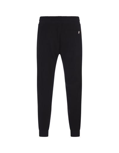 Shop Hugo Boss Black Cotton Blend Joggers With Signature Stripes In Nero