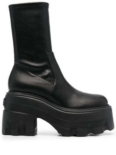 Shop Casadei Black Maxxxi Ankle Boot In Nero