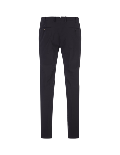 Shop Pt01 Tapered Classic Trousers In Black Technical Fabric In Nero