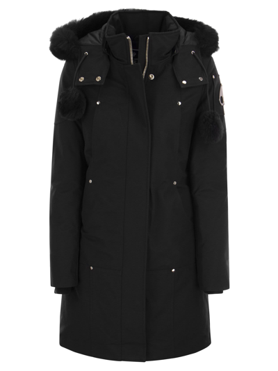 Shop Moose Knuckles Original Stirling Parka Fur - Parka With Hood And Fur Coat In Black