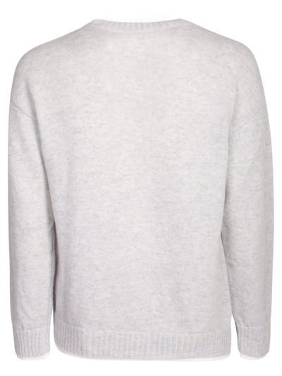 Shop Msgm Contrasting Edges Grey Pullover