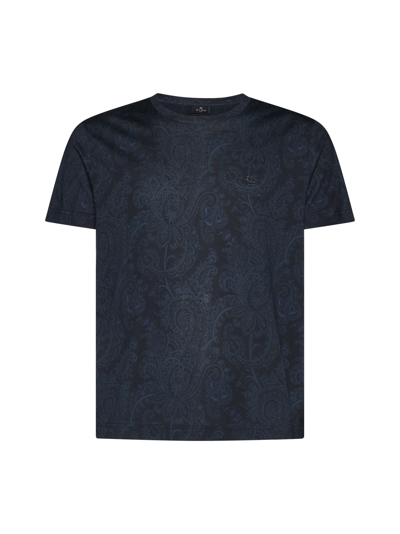 Shop Etro T-shirt In Blu