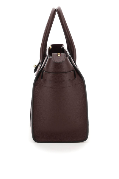 Shop Mulberry Grained Leather Small Zipped Bayswater Bag In Oxblood (red)