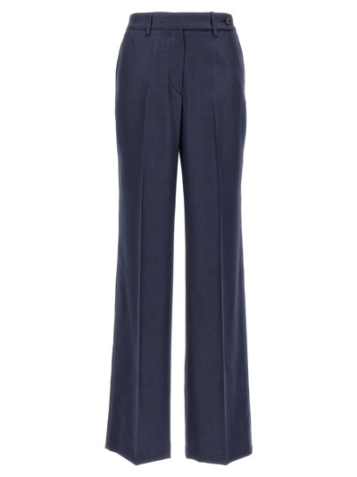 Shop Kiton Silk Cashmere Pants In Blue