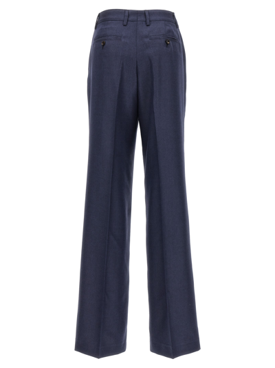 Shop Kiton Silk Cashmere Pants In Blue