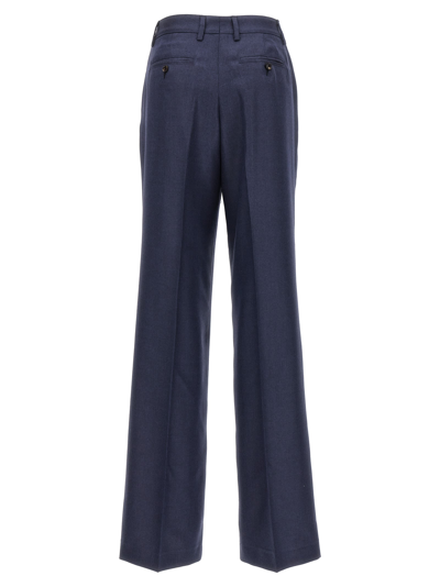 Kiton Virgin Wool Straight-leg Trousers In Blue