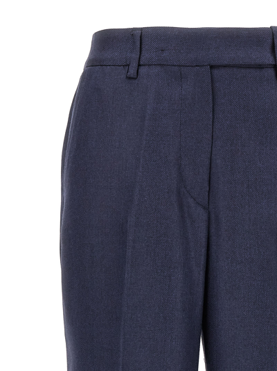 Kiton Virgin Wool Straight-leg Trousers In Blue