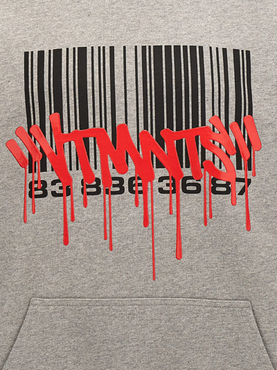 Shop Vtmnts Graffiti Big Barcode Hoodie In Gray