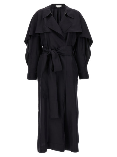 Shop Victoria Beckham Silk Trench Coat In Black