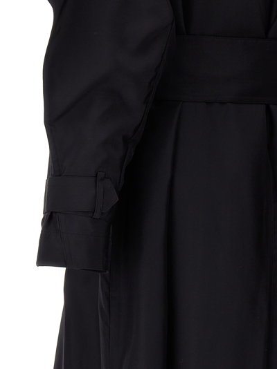 Shop Victoria Beckham Silk Trench Coat In Black