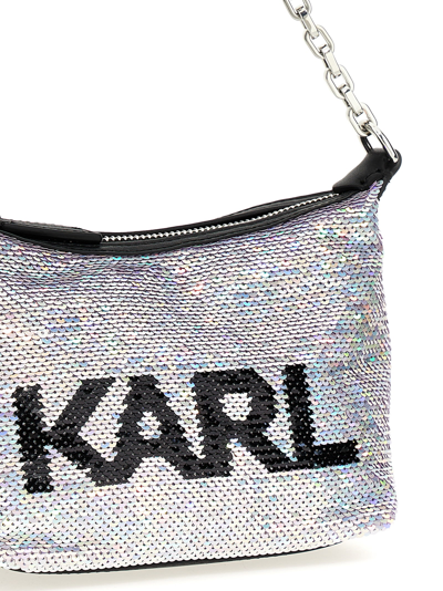Shop Karl Lagerfeld K/evening Mini Shoulder Bag In Silver