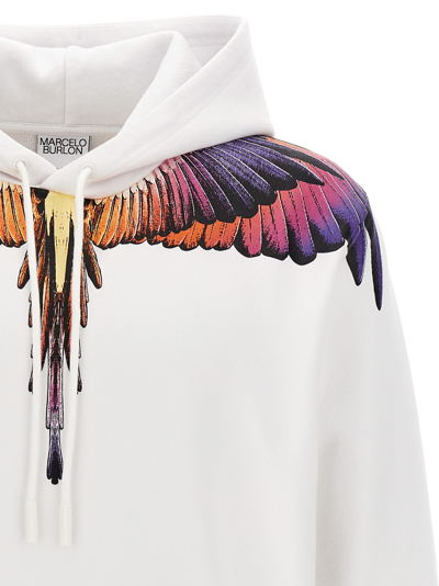 Shop Marcelo Burlon County Of Milan Printed Hoodie In White