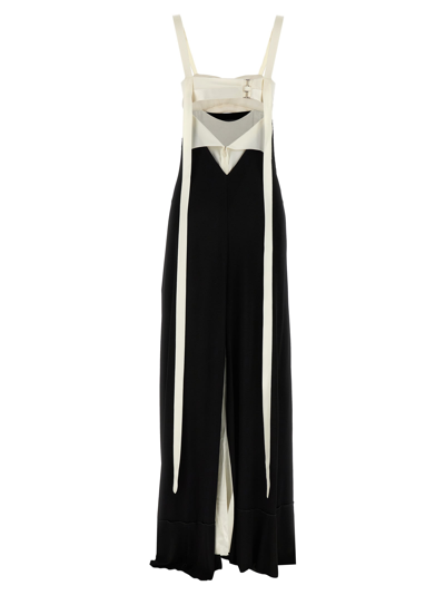 Shop Victoria Beckham Bra Detail Dress In White/black