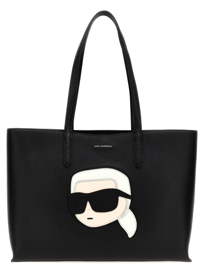 Shop Karl Lagerfeld K/ikonik Large Shopping Bag In Black