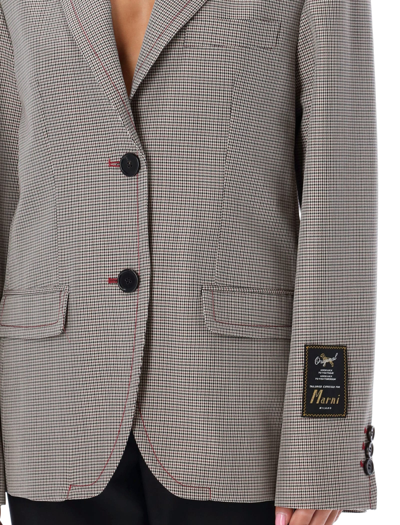 Marni Houndstooth Wool-blend Blazer In Check