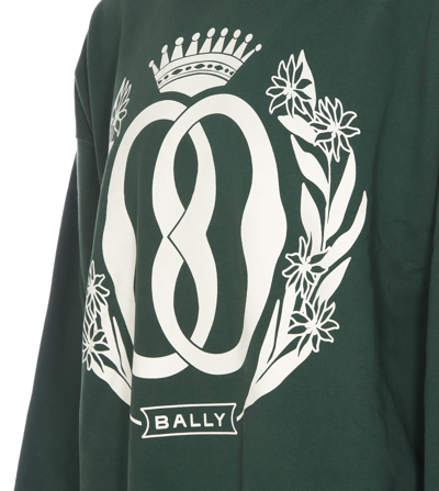 Shop Bally Logo Hoodie In Green