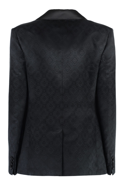Etro Double-breasted Jacket In Black