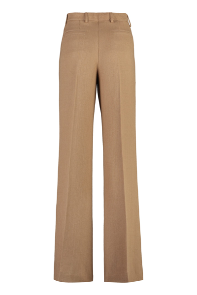 Shop Etro Flared Trousers In Beige