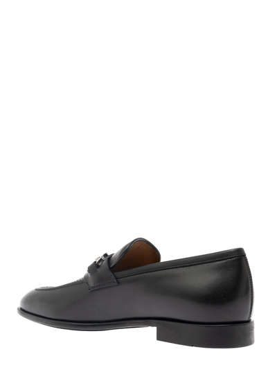 Ferragamo Gancini Ornament Moccasin In Black
