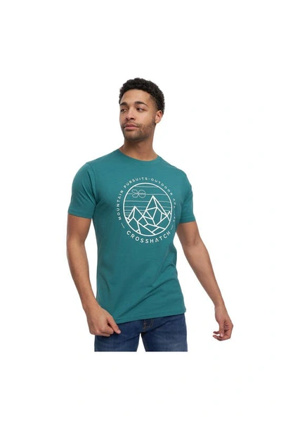 Shop Crosshatch Mens Talung Marl T-shirt In Green