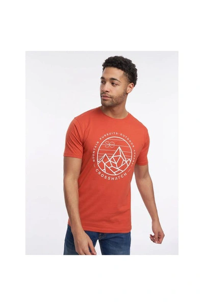Shop Crosshatch Mens Talung Marl T-shirt In Red
