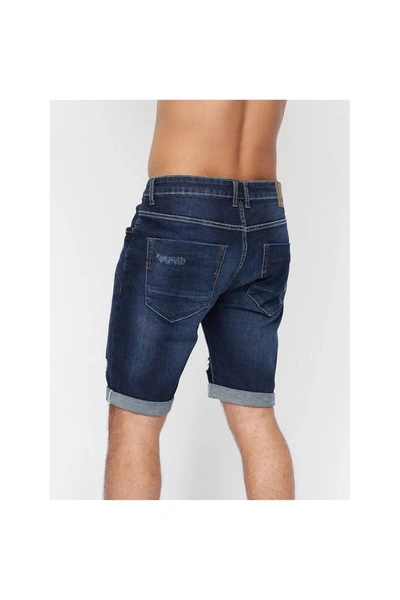 Shop Crosshatch Mens Riptrey Abraised Denim Shorts In Blue