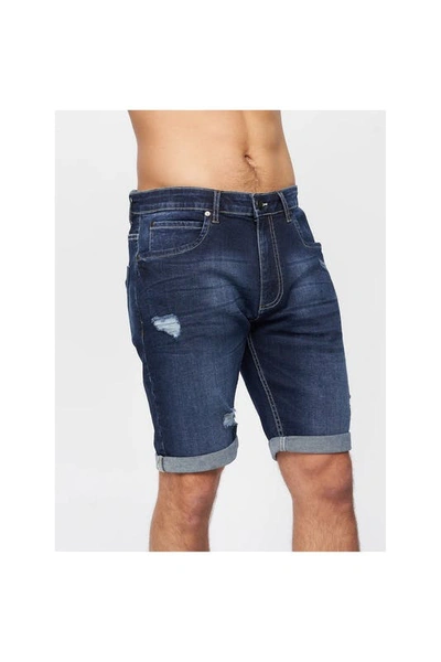 Shop Crosshatch Mens Riptrey Abraised Denim Shorts In Blue