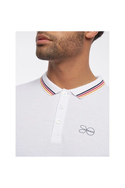 Shop Crosshatch Mens Vellamort Polo Shirt In White
