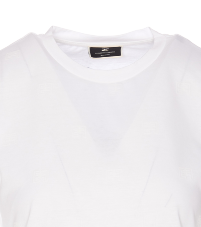 Shop Elisabetta Franchi Logo T-shirt In White