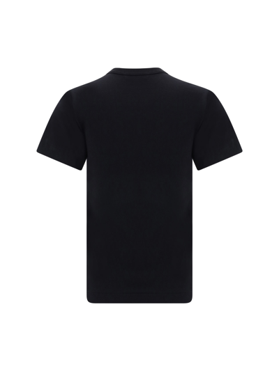 Shop Comme Des Garçons Play Double Heart T-shirt In Black