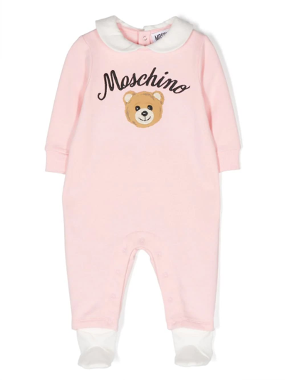 Shop Moschino Onesie With Print In Pink