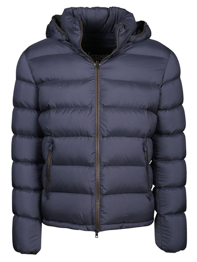 Shop Herno Super Matt Padded Bomber Jacket In Blu