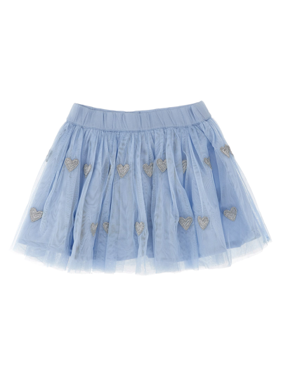 Stella Mccartney Skirt With Applications In Light Blue