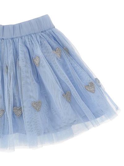 Shop Stella Mccartney Embroidery Tulle Skirt In Light Blue