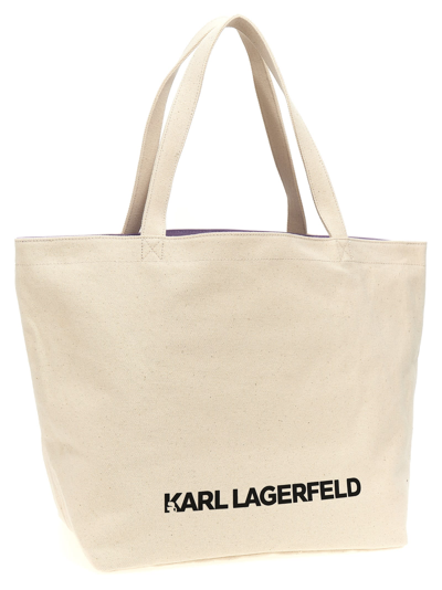 Shop Karl Lagerfeld K/ikonik Shopping Bag In White/black