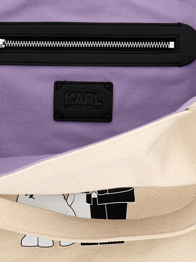 Shop Karl Lagerfeld K/ikonik Shopping Bag In White/black