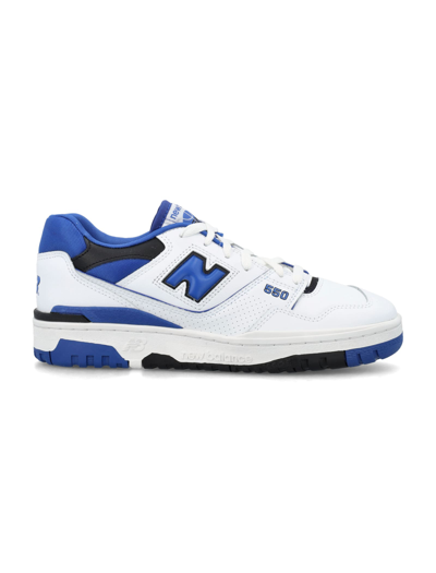 Shop New Balance 550 Low Top Sneakers In White/royal