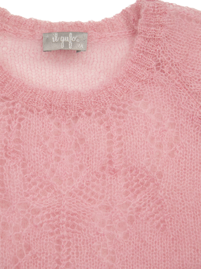 Shop Il Gufo Crew-neck Jumper In Wool And Mohair Blend In Pink