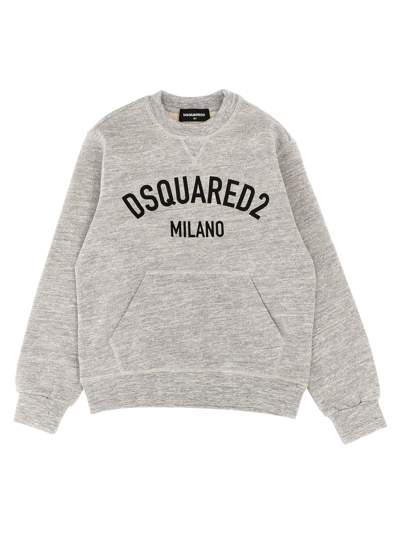 Shop Dsquared2 Logo Print Sweatshirt In Gray