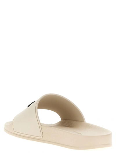 Shop Palm Angels New Logo Sandals In White/black