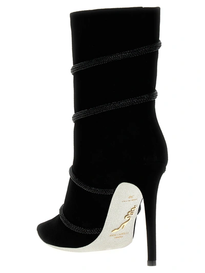 Shop René Caovilla Suede Rhinestone Ankle Boots Boots, Ankle Boots In Black