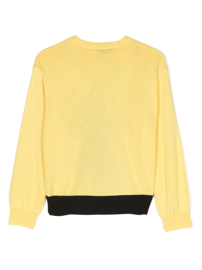 Shop Twinset Diamond-pattern Logo-charm Sweatshirt In Yellow