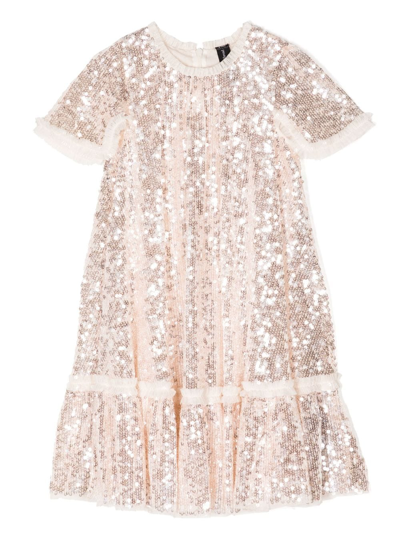 Needle & Thread Sequin-embelished Recycled Polyester Dress In Pink